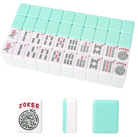 GUSTARIA Set mit amerikanischen Mahjong-Fliesen, 166 amerikanische Mah Jongg-Fliesen mit blauer Farbe (3 cm, nur Spielstein-Set)