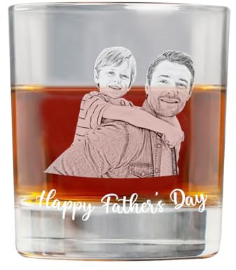 Beautay Personalized Photo Whiskey Glass 12oz, Engraved Bottom Dad's Whiskey Glass, For The Times We Drive You To Drink, Christmas Father's Day Birthday Gift for Him Dad Grandpa (Style-1)