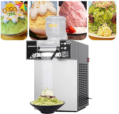 TAYRAN 360W Electric Ice Shaving Machine, 60kg/24H Commercial Snowflake Ice Maker, Continuously Producing Ice/Adjustable Thickness