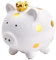 Dokeno Alcancía de Cerdito, Hucha de Cerdo de Cerámica, Hucha Cerámica Blanca, Bonita Hucha para Monedas, Huchas Originales para Niños, Alcancía Grande para Niños, Niñas, Adultos Regalo de Cumpleaños