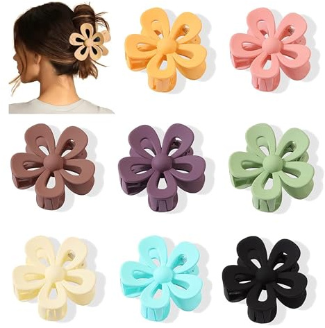 Flower Hair Clips, 8PCS Flower Hair Claw Clips