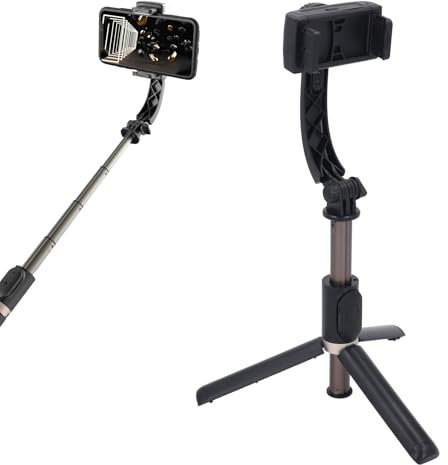 Stabilisateur de Smartphone, Trépied Perche à Selfie avec Télécommande, Rotation à 360 °, Trépied Perche à Selfie Extensible sur 1 Axe, pour L'enregistrement Vidéo en Streaming