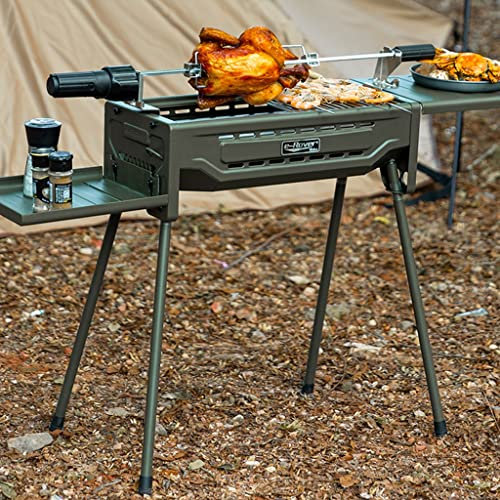 Barbecues d'extérieur au Charbon de Bois, Barbecue Kabob Portable, Grand Barbecue de Camping pour Pique-Nique, terrasse et Barbecue dans l'arrière-Cour (Couleur : Ensemble b, Taille : 107 x 24,5 x 6
