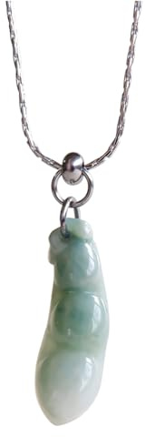 Colgante De Cuerno De Guisante De Jade Natural Verde Amuleto Cadena De Clavícula De Frijol De Jade Fu (Clavicle chain)