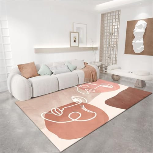 RUGMRZ Flickenteppich Waschbar Teppich Aussenbereich Rosa Blumendekoration Wohnzimmer Schlafzimmer langlebig Jugendzimmer 40X60CM