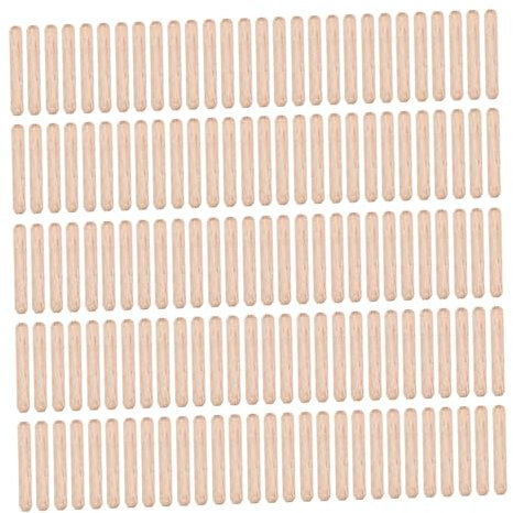 BELLIFFY 300pcs Dried Fluted Beveled Hardwood Dowel Wood Nails for Furniture Assembly Multiple