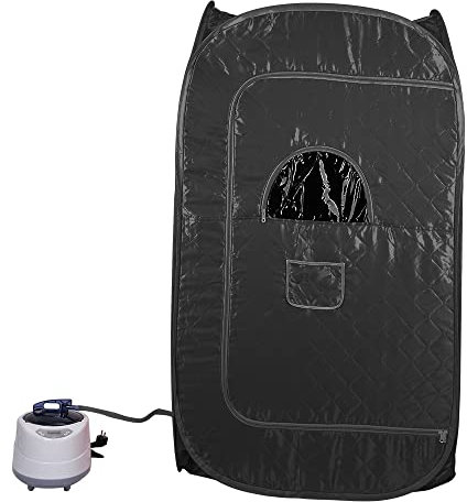 Sauna pour la maison, sauna portable, tente de sauna avec télécommande | Sauna à vapeur avec évaporateur (sauna à vapeur noir - 80 x 80 x 135 cm)