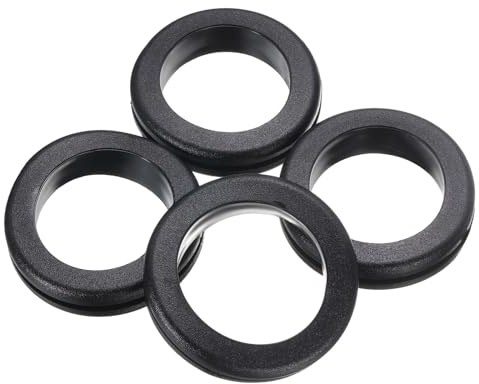 sourcing map 4Pcs Rubber Grommets 1-9/16 ID, 1-3/4 Drill Hole, Firewall Grommet Automotive Rubber Hole Eyelet Ring Gasket for Wire Cable Hose Protection, Metal Electric Box, (40x45mm, Black)