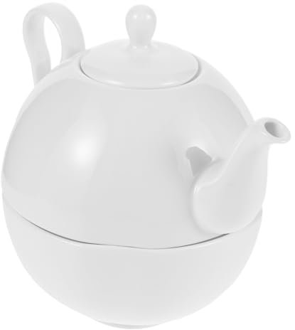 Warmhm Service à Thé Anglais 1 Set en Porcelaine Fine Blanche Théière Vintage Et Tasse en Céramique pour Pause Thé à La Maison