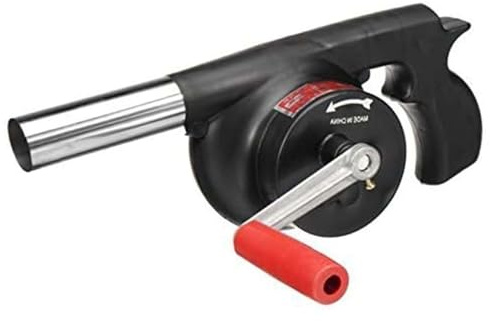 JOUFNING Handkurbel-Grillventilator, Tragbares Grillluftgebläse, Metallventilatorflügel, Blasebalg Zum Schnellen Anzünden Von Feuer, Kochanzünder-Werkzeuge