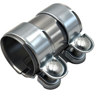 Auspuffschelle Edelstahl Rohrverbinder Ø 55 mm x 95 mm Auspuffschelle Rohrverbinder Doppelschelle Auspuff Schellen Klemmen Einsatz in Abgasanlagen von Gebäuden in der Automobilindustrie