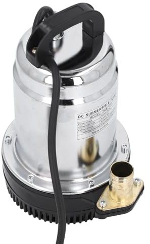 FTVOGUE DC Submersible Pump, Stainless Steel 12V 180W Reliable Aquatic Well Pump for Gardening and Ponds