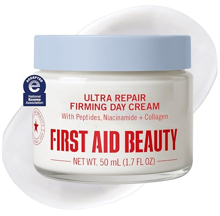 First Aid Beauty - Firming Collagen Cream with Peptides + Niacinamide, Ultra Rich Skin-plumping Moisturizer, Hydrates & Helps Visibly Firm Skin, Non-Comedogenic, Safe for Sensitive Skin, 1.7 oz