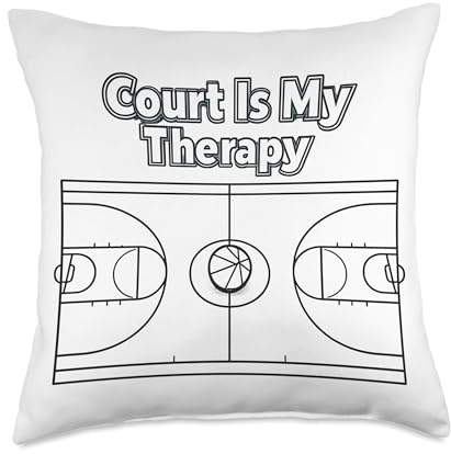 Court is My Therapy Basketball Player Life Throw Pillow