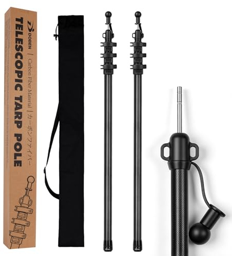 Zeltstange Teleskopstange Kohlefaser | 260 cm Teleskop Zeltstange Ultraleicht Carbon Stange, Zeltstangen Für Camping Tarps, Planen & Sonnensegel