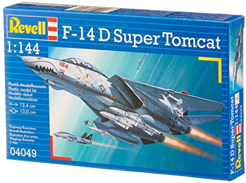 Revell Revell_04049 Modellbausatz Flugzeug 1:144 - F-14D Super Tomcat im Maßstab 1:144, Level 3, originalgetreue Nachbildung mit vielen Details, 04049
