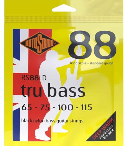 Rotosound Bass Saiten RS88LD, 4er 65-115 Tru Bass 88, Black Nylon Flat