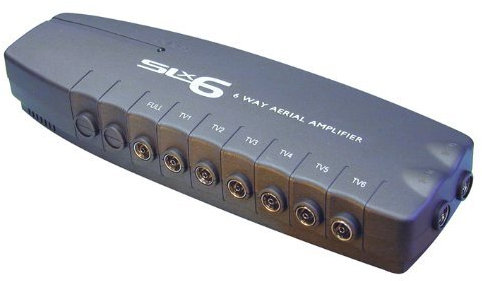Signal Booster, SLx TV Six Output Amplifier 27823HSR With Integrated 4G Filter - Improve Picture Quality And Channel Reception - Boost Your HD TV/FM/DAB Signal. 6 Way - For HD and Freeview , Grey