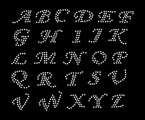 Alphabet Briefbogen 3,8 cm Fancy Clear Bügelbild Strass Kristall T-Shirt Transfer Patch
