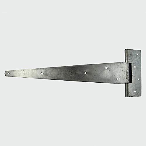 IRONMONGERY WORLD® 2 x Exterior Galvanized Outdoor Heavy Duty Garage Door GATE BARN Stable TEE Hinge T Hinges (Galvanized 18/450MM)