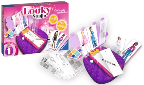 Ravensburger Looky Studio – Table à dessin lumineuse pour enfant – Dessin de mode – Kit créatif styliste – 500 combinaisons – Activité créative dès 6 ans – Version française