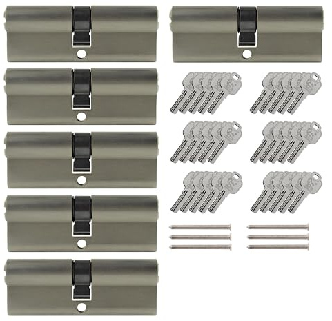 6x Profilzylinder 100 mm 50/50 gleichschließend inkl. 30 Schlüssel
