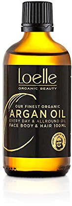 Loelle - 100% reines, kaltgepresstes Arganöl – Bioöl aus Argan für Haare, Gesicht und Hände - vegan und feuchtigkeitsspendend - Körperöle mit Vitamin E - handverlesen in Marokko (100ml)