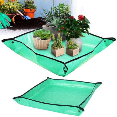 2 Stück Pflanzunterlage 100cm / 68cm Umtopfmatte Gartenmatte Wasserdicht | Pflanzmatte Schutzunterlage Gegen Flecken