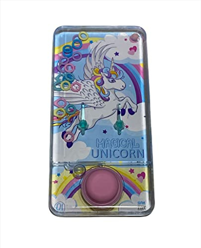 MIBANDERA Mini Wasserspiele, Ringwasserspiele für Mädchen und Jungen, Reisespiel, Aguaplay, Water Geme. Aqua Play (Einhorn 01 Rosa)