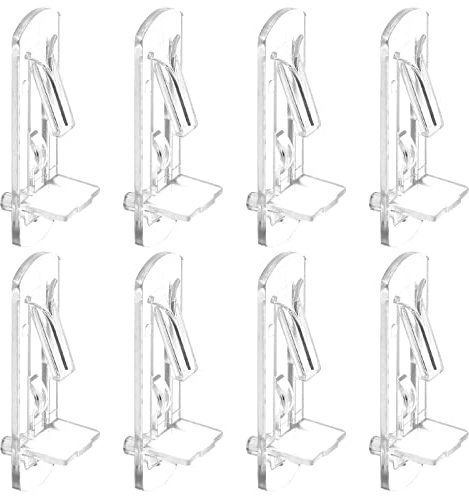 Unlorspy 20 Stück Kunststoff-Regalstifte, Schrank-Regal-Clips, passend für 5 mm Durchmesser Loch und 1,6 cm dickes Regal, selbstsichernde Regalstützklammern für Schränke, Möbel, Bücherregale,