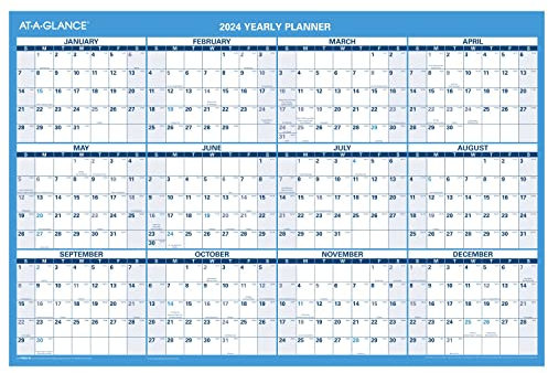 AT-A-GLANCE 2024 löschbarer Kalender, trocken abwischbarer Wandplaner, 91,4 x 61 cm, groß, horizontal, wendbar für Planungsraum (PM2002824)