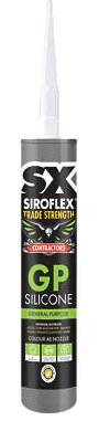 SX White Contractors General Purpose Acetoxy Curing Silicone 300ml – Strong Adhesion for Glass, Painted Surfaces, Ceramics & More – Permanently Waterproof & Flexible Silicone