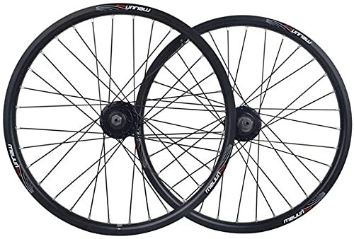 ZECHAO 20 Zoll BMX. Fahrradrad, 32H Bike-Radsatz Doppelschicht-Legierung Rim-Scheibenbremse Quick Release 7 8 9 10 Geschwindigkeits-Rad-Räder Wheelset (Color : Black, Size : 20inch)
