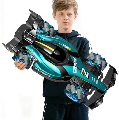 4DRC Y2 Gesture Hand Remote Control Car for Kids Age 6-12 Year Old 2.4GHz 4WD 360°Rotation Drift RC Stunt Car with Light & Music & Spray 1:12 Scale Toy Cars Gift for Boys Girls
