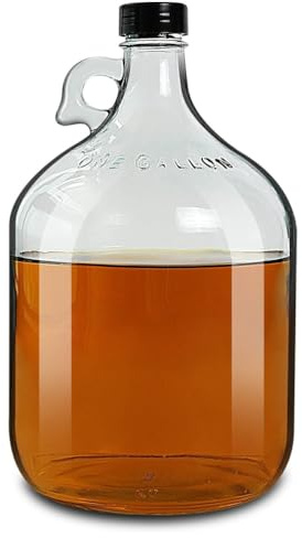 ANZAGA Botella de vidrio de un galón con tapa hermética,1gallon/4 liter