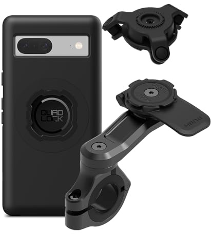 QUAD LOCK Lenker Handyhalterung PRO für Motorrad mit Vibrationsdämpfer und MAG Hülle für Pixel 7a