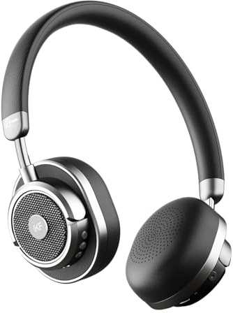 iKF Rona Retro Kopfhörer Bluetooth Mit Adaptive Noise Cancelling, Vintage Kopfhörer Kabellos, Hi-Res Audio, bis zu 75 Stunden Spielzeit, HD-Mikrofon, Transparenz Modus,Custom EQ über App(Schwarz) | Kabellose On-Ear Headset, 75 h Akkulaufzeit, 35ms Geringe Latenz, 3D Kino-Sound, Kabelgebunden, Schule, Jugendliche, Schwarz
