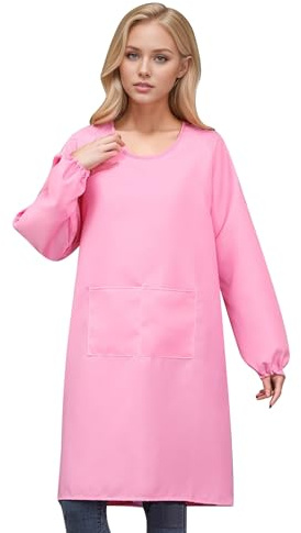 Delantal de cocina para mujer con bolsillos grandes, manga larga, delantal para cocinar, hornear, limpiar, trabajar, cocinar, delantal de cocina, barbacoa, para papá, camisa de manga corta para mujer,