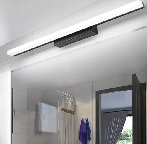 SSNCcNC Schwarz,40cm, LED Spiegelleuchte Schminklicht Badleuchte Wasserdichte Badlampe Schrankleuchte Badezimmer Spiegellampe 6000K Weißes Licht Aufbauleuchte kein Flackern Wandleuchte