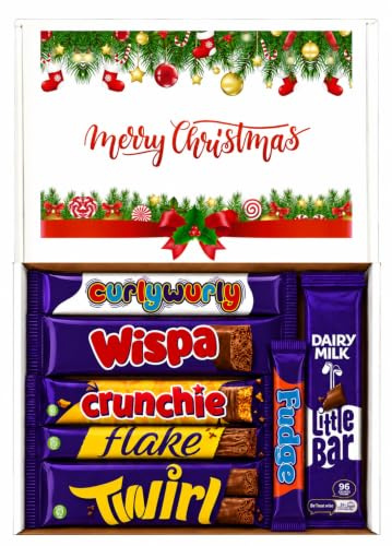 Sweet Shoppe Christmas Chocolate Gift Box Full Size Chocolate Bars Letterbox Friendly Christmas Gift Chocolate Selection Box for Her, Him, Friends & Family