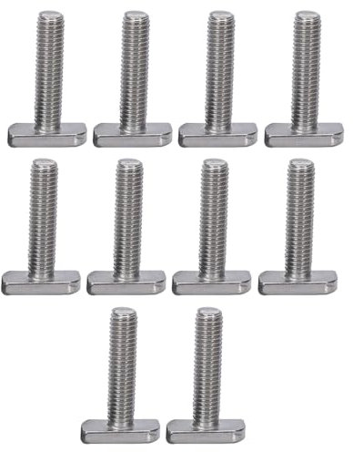 M8 x 60 mm T Bolt Set Stainless Steel T-Slot Bolt Hammer Head Screws Full Thread for Aluminum Profile Photovoltaic System