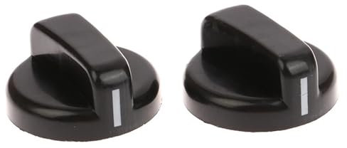 MKLHAVB Gas-Kochknopf 2PCS 8mm Allgemeine Kunststoff Griff Gasherd Ersatz Control Schalter Knopf Bereich Ofen Knopf for Tisch Brenner Schwarz Farbe Gasherd-Regelknöpfe