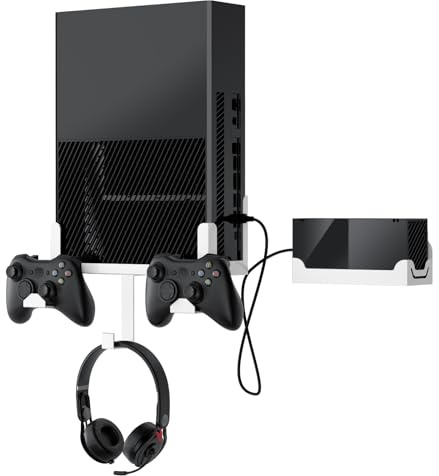 nymus Wall Mount Kit with Power Brick Mount, Detachable Controller Holder & Headphone Hanger
