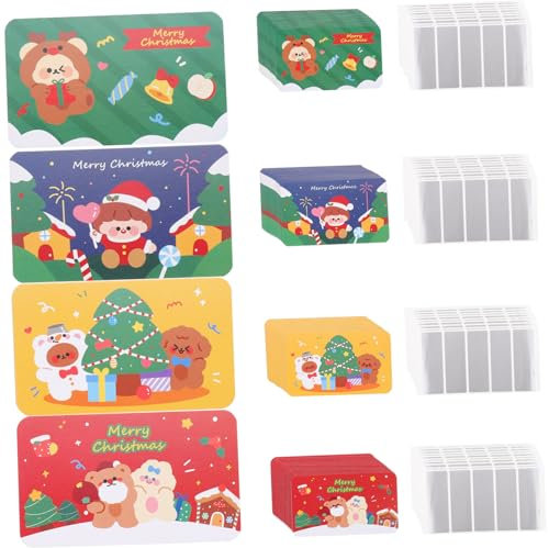SEWACC 1 Set Weihnachts Rubbelkarten Weiße Karten Geburtstagskarte Leere Karten Aufkleber Etikett Weihnachts Rubbelkarten Dekoration Feiertagsgeschenke Streich Weihnachtskarten