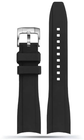 Gummiarmband ist geeignet für Casio EFV-540 für Tudor, weiches Silikonarmband, 18/20 mm, 22 mm, Uhrenarmband mit gebogenem Ende (Grün sk, 20 mm) (Schwarz Bk 20 mm)