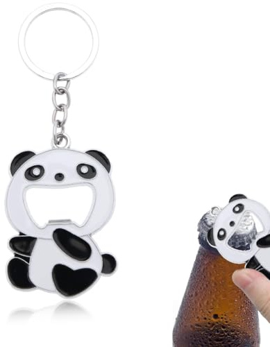 KUMSODE Portachiavi di Panda Portable Beer Soda Bottle Opener, Regali di Natale per La Famiglia e Gli Amici, Compleanno e San Valentino Regalo per la festa del Papà e della Mamma