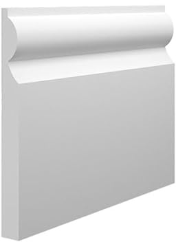Torus Type 2 MDF Skirting Board - 95mm x 15mm x 4200mm, White Primed (Pack of 4)