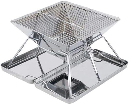 Barbecue da Esterno, Barbecue a carbonella in Acciaio Inox, Portatile, per Cucinare all'aperto, Campeggio, Picnic