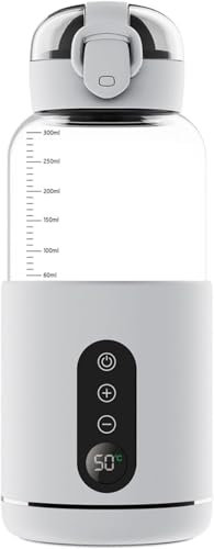 Scaldabagno portatile, scaldabagno portatile, per formula del bambino, capacità 300 ml, scaldabiberon portatile, portatile, facile da trasportare e adatto per viaggiare (bianco)