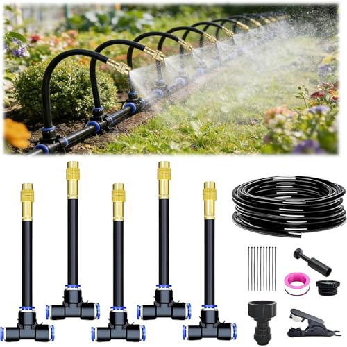 360° Curved Garden Automatic Irrigation System,Garden Watering System | Einstellbares Sprühen Bewässern schnelles Abkühlen,360°-Nebelbewässerungsset für Landschaften, Blumenbeete und Terrassen